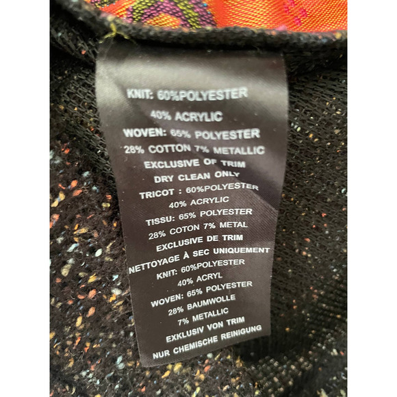 Anthropologie James Coviello Womens Brocade Floral Sweater Top Size XS Black - Picture 6 of 7